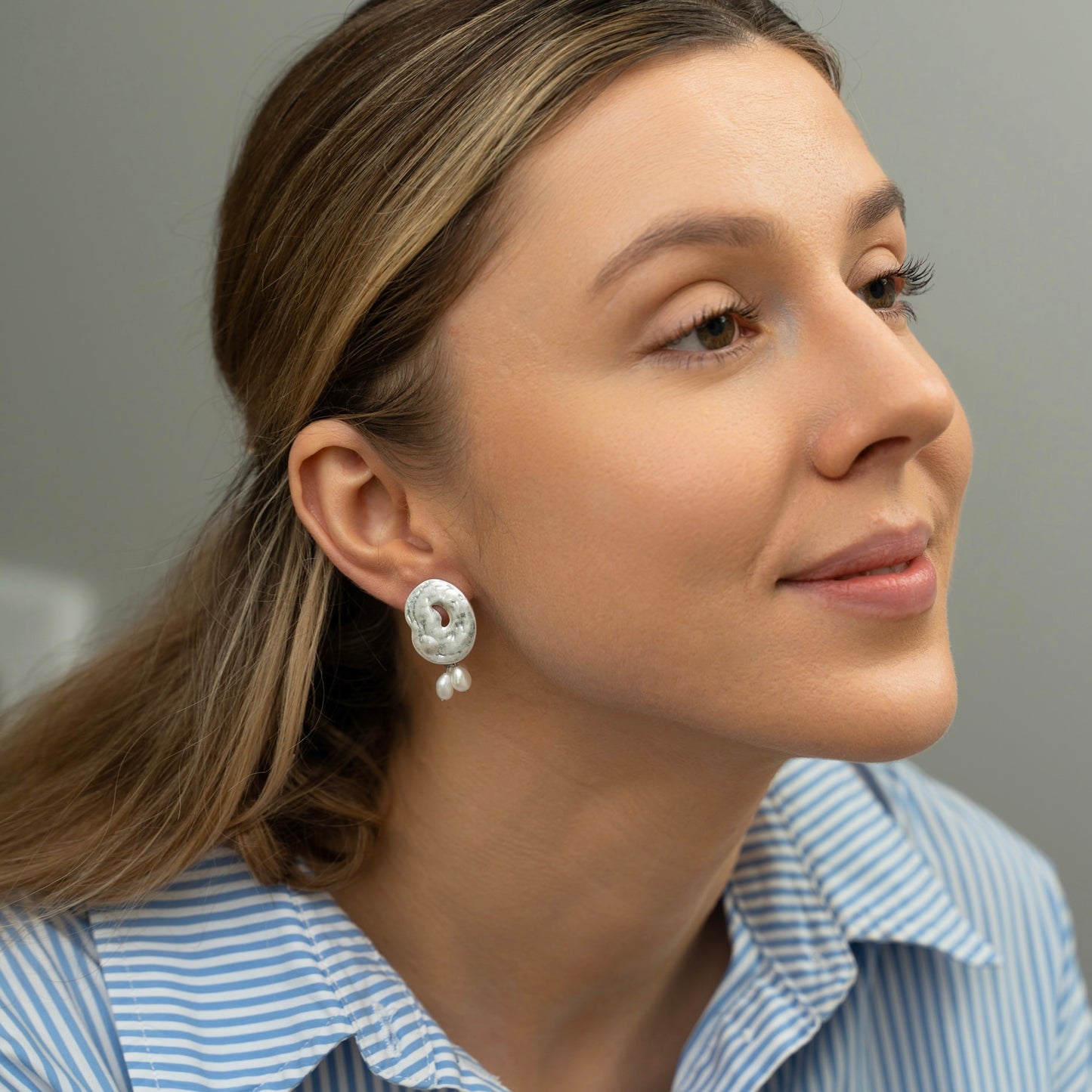 Sudraba auskari ar dabīgām pērlēm "Lovely"