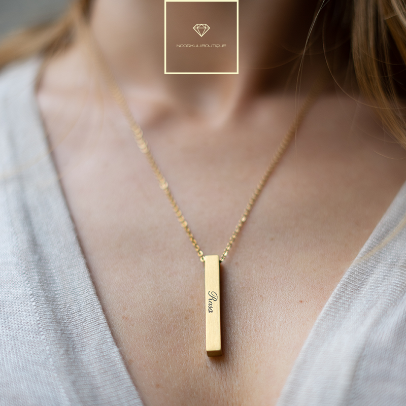 Gold plated pendant with Your engraved text