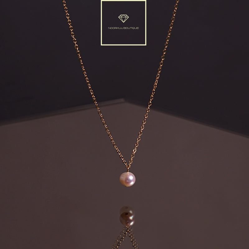 Paauksuota grandinėlė su natūraliu perlu, 6mm