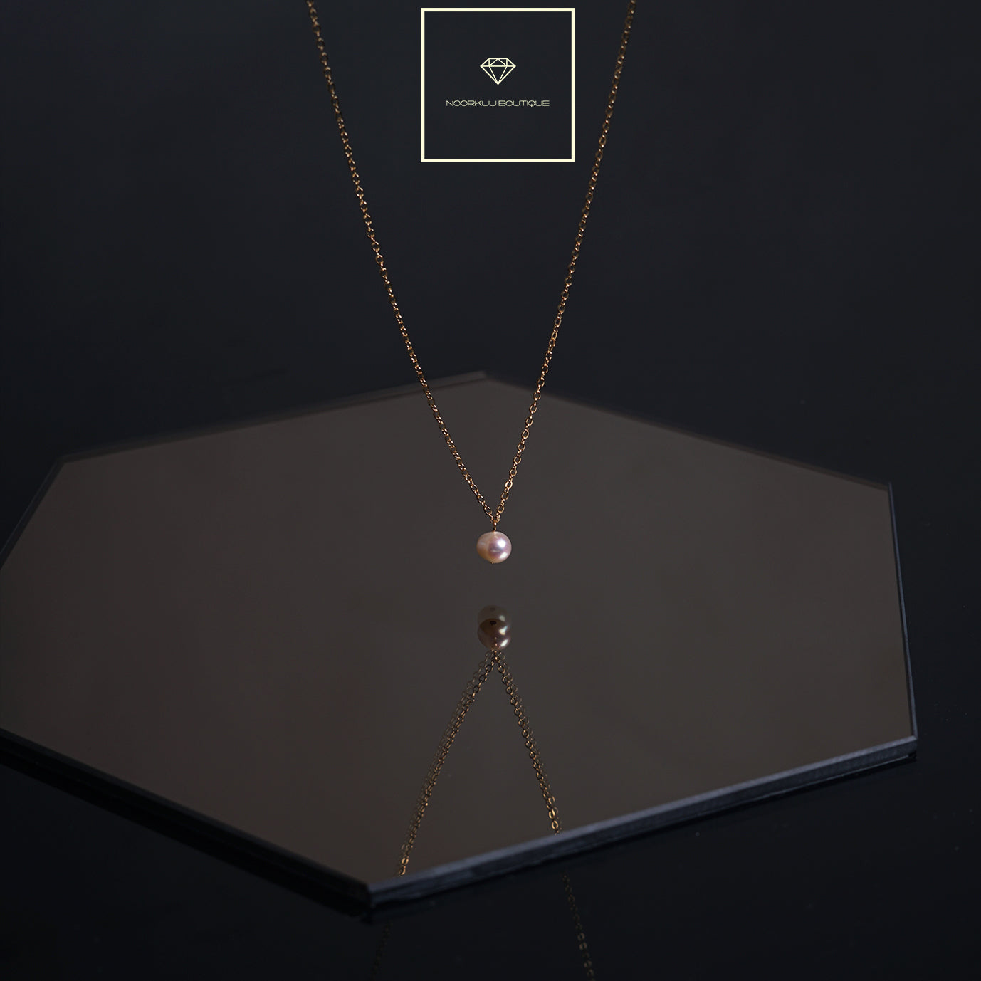 Paauksuota grandinėlė su natūraliu perlu, 6mm