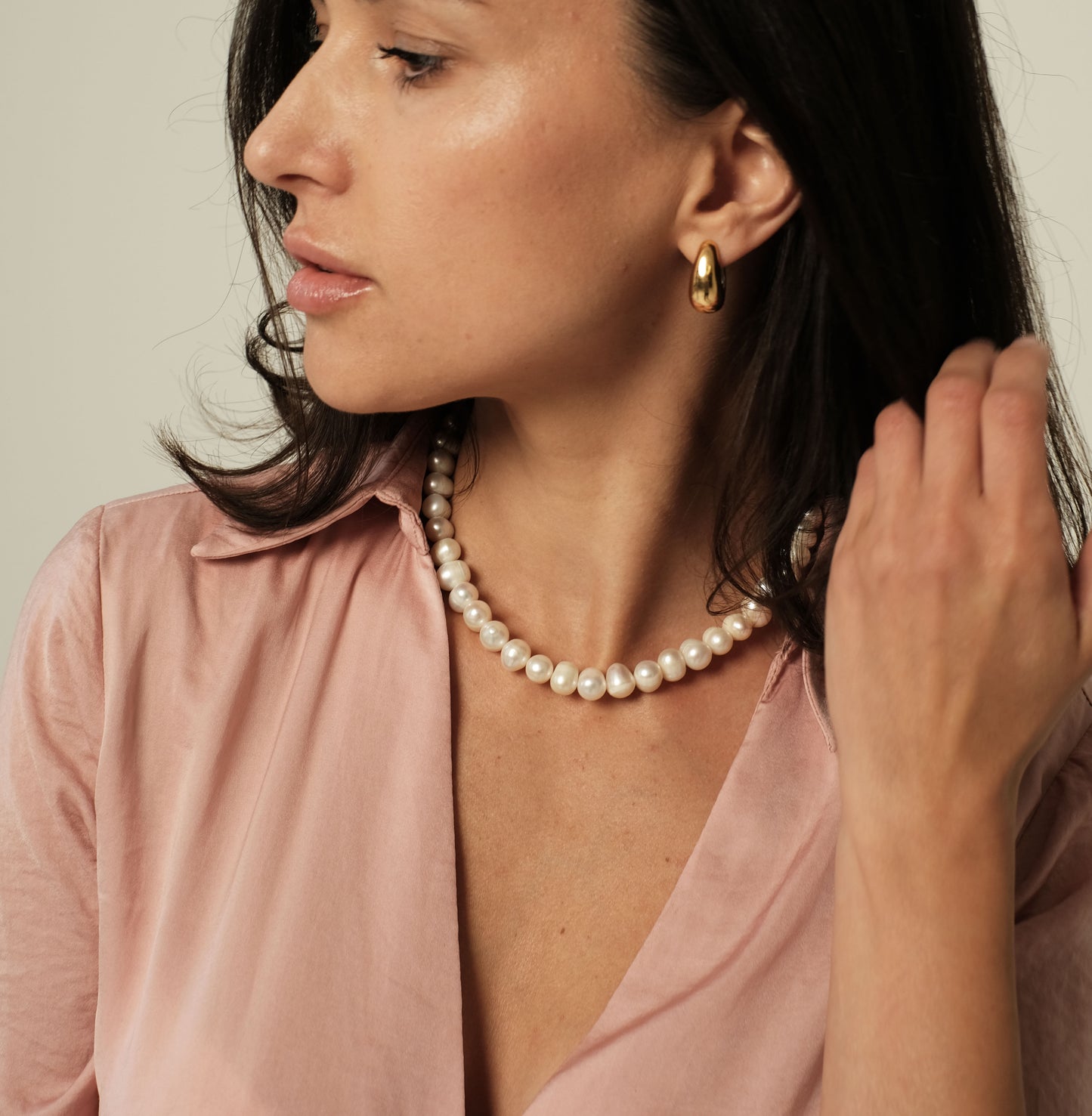 Natūralių perlų vėrinys "Big classic"