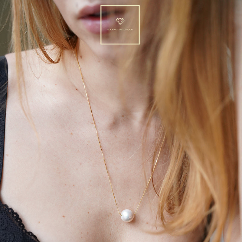 Paauksuota grandinėlė su natūraliu perlu