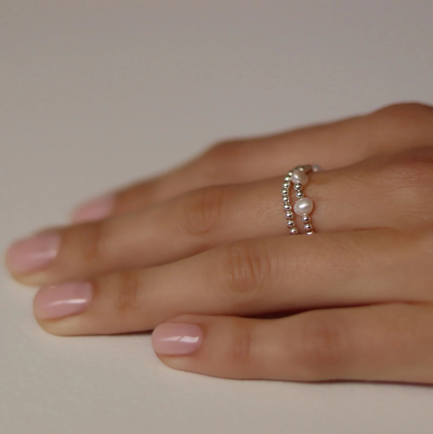 Pärlisõrmus + hõbedetailid