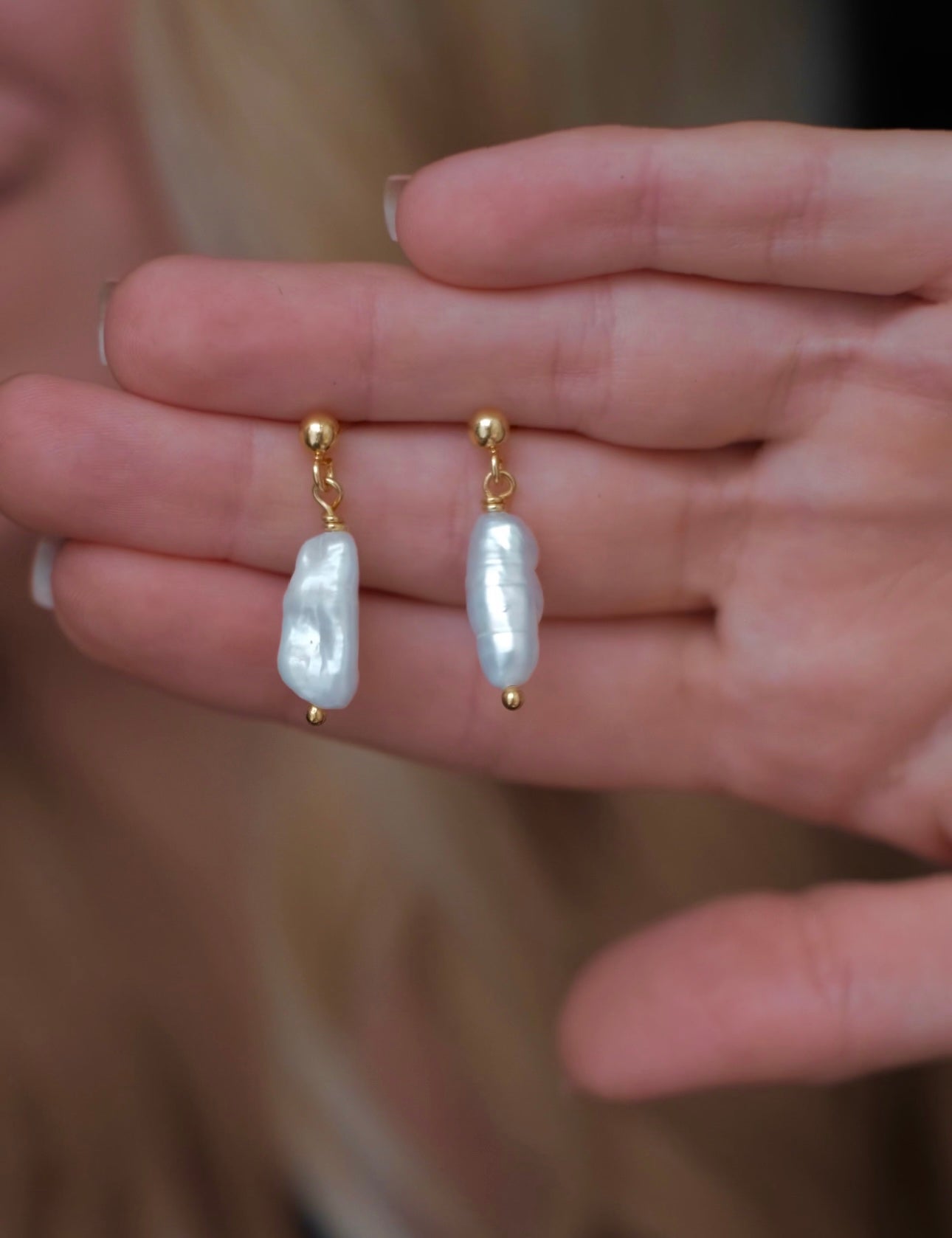 Pärliga kaunid hõbekõrvarõngad "Karine"