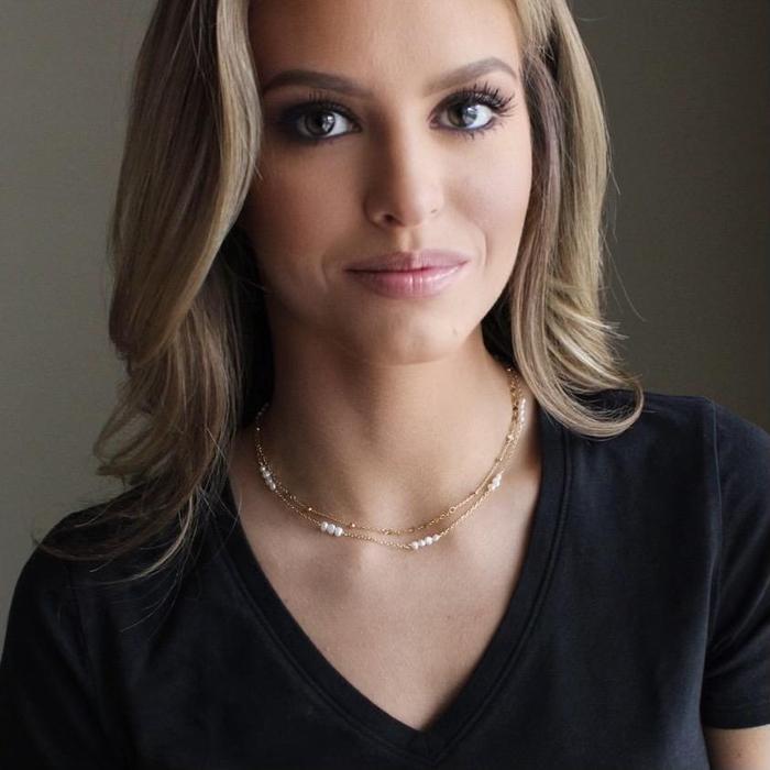 Paauksuota grandinėlė su natūraliais perlais "Anita"