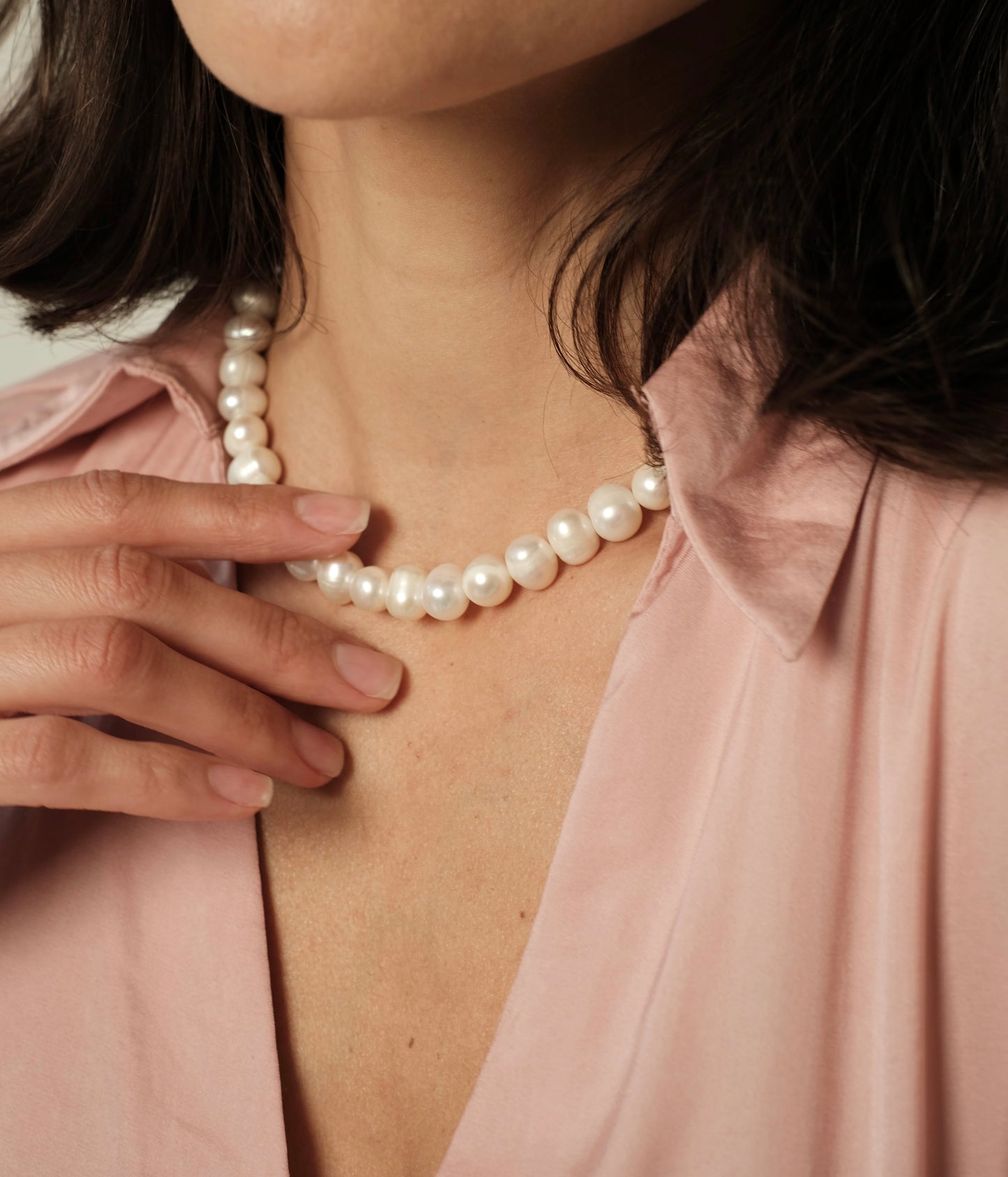 Natūralių perlų vėrinys "Big classic"