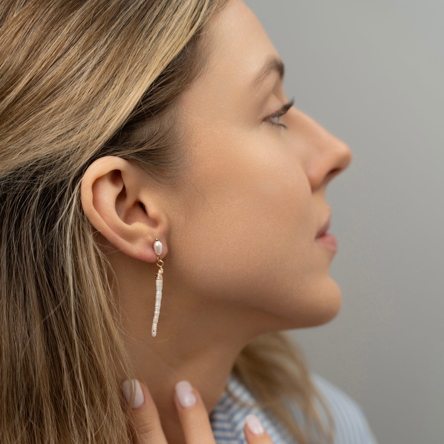 Kullatud kõrvarõngad pärliga "Leja"