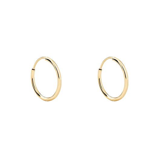 Sterling silver gold plated earrings "13mm"