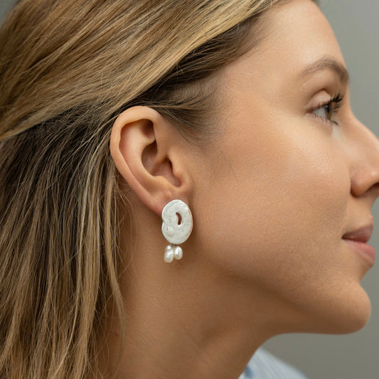 Sidabriniai auskarai su perlais "Lovely"