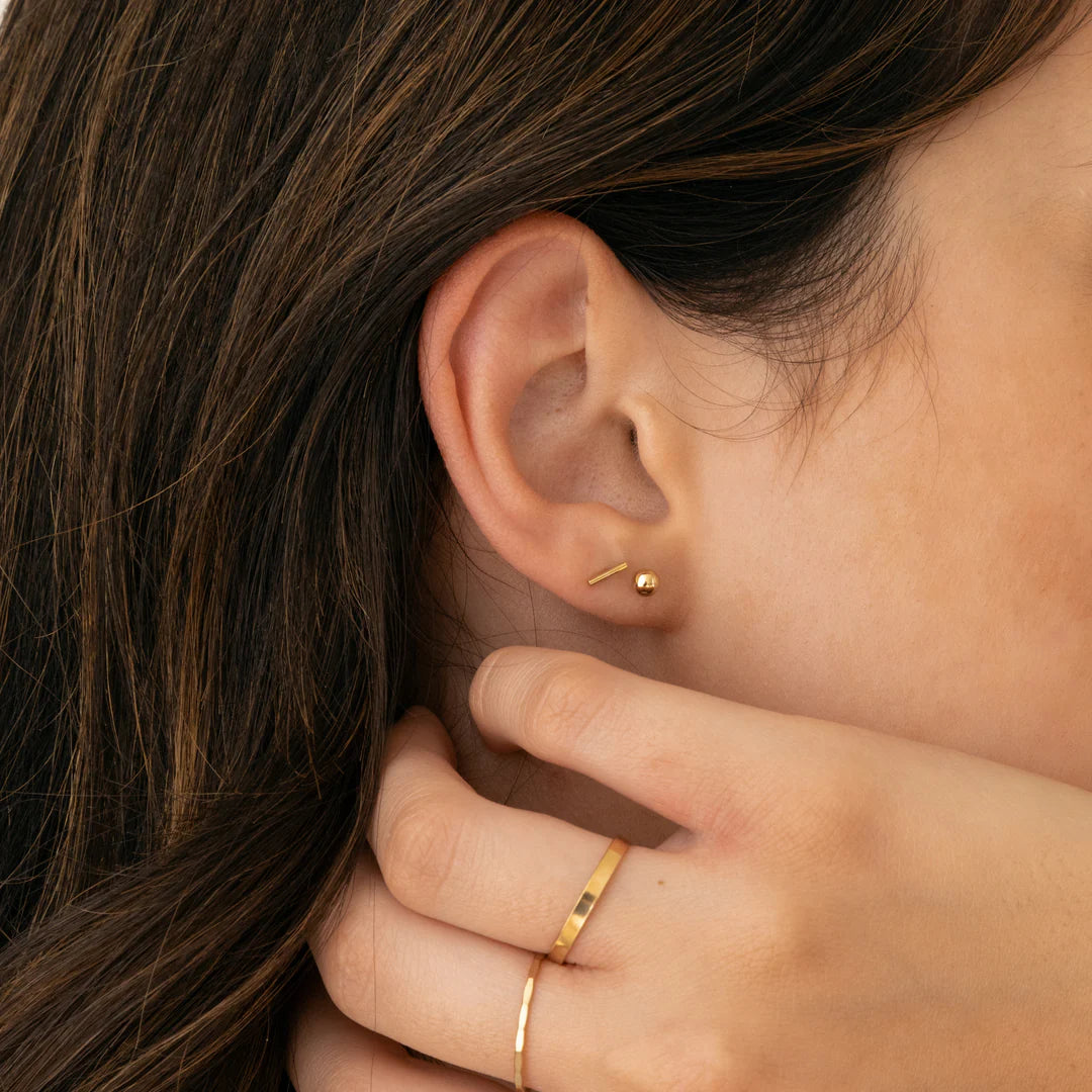 Sterling silver gold plated earrings "4mm gold"