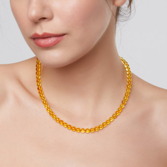 Natural amber necklace "Helena Yellow"