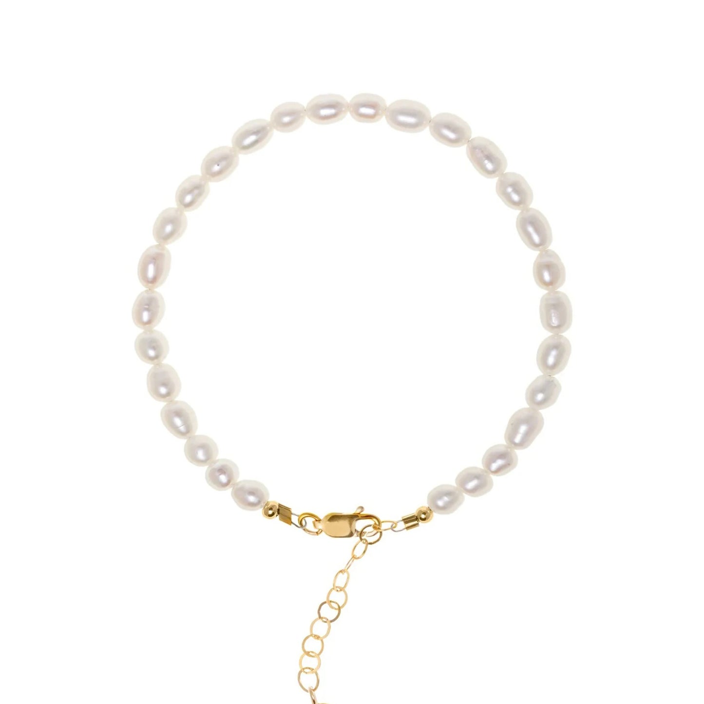 Kullatud käevõru pärlitega "Oval"