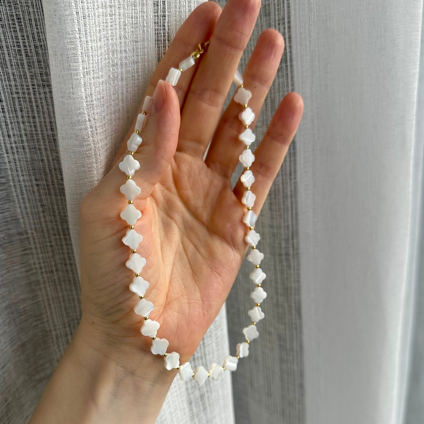 Mother of pearl necklace "Cross"