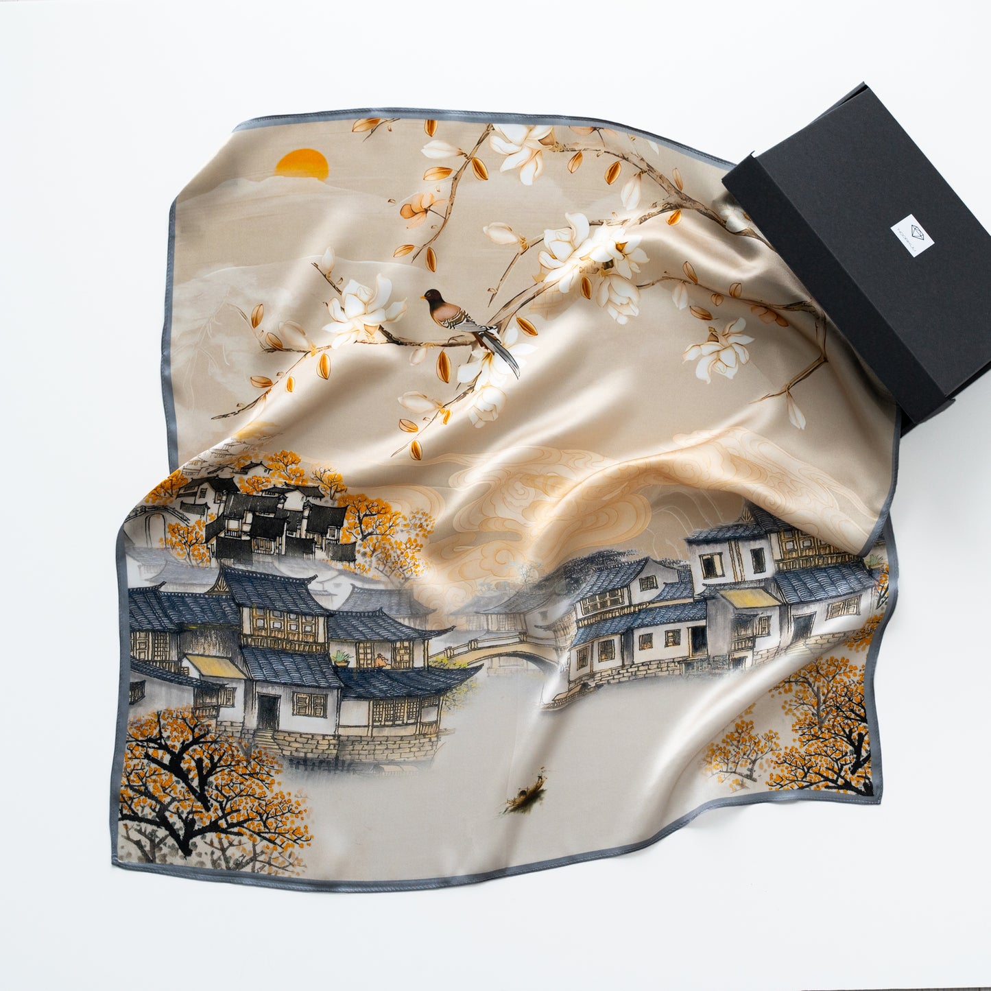 100% zīda šalle "Japanese garden"