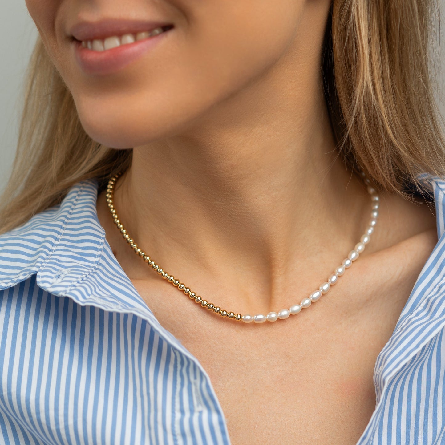Natural pearl necklace "Bubbles"
