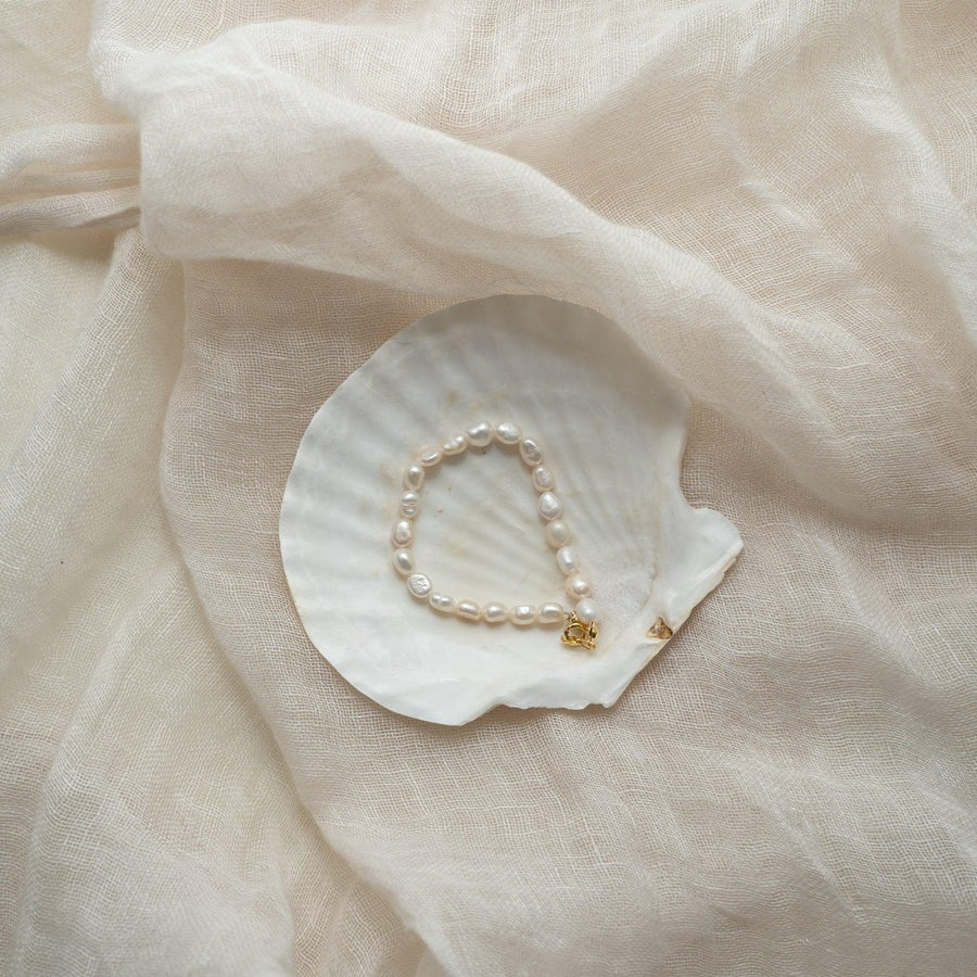 Pärlitest käevõru + 925 hõbedetailid "Marina"