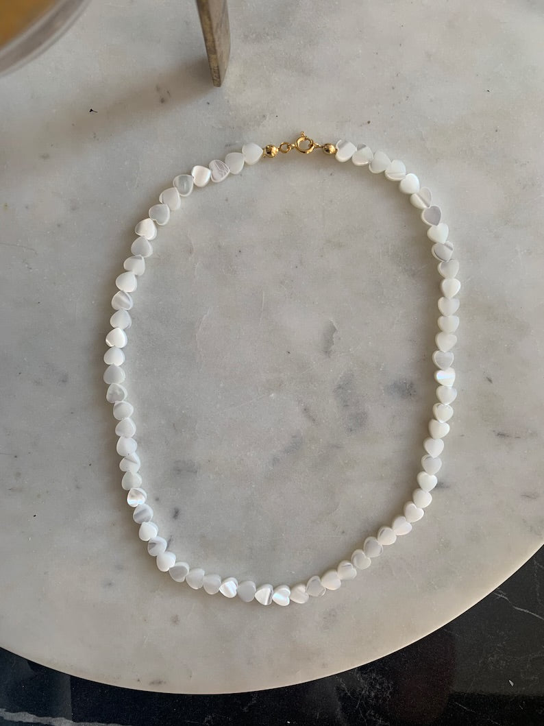 Vėrinys iš natūralaus perlamutro "Hearts mini"