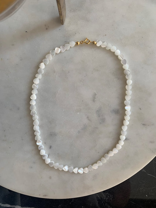 Vėrinys iš natūralaus perlamutro "Hearts mini"