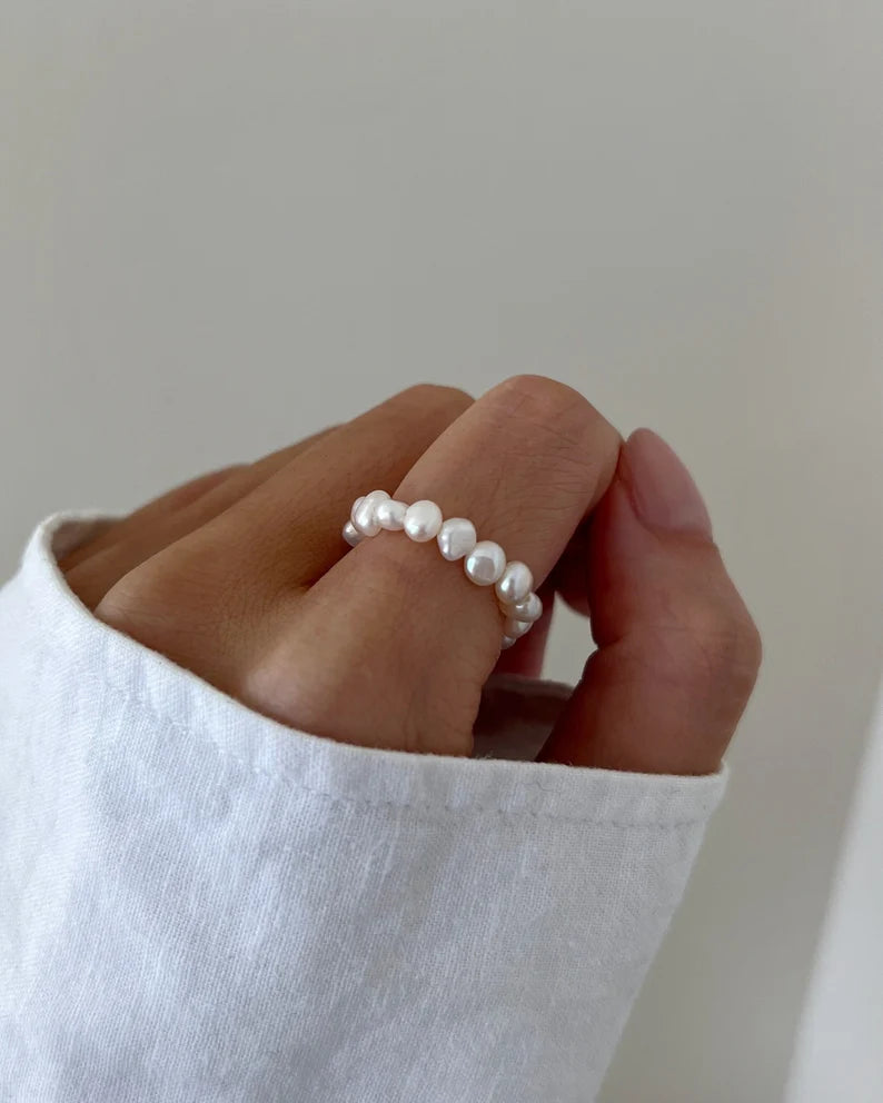 Natural pearl ring