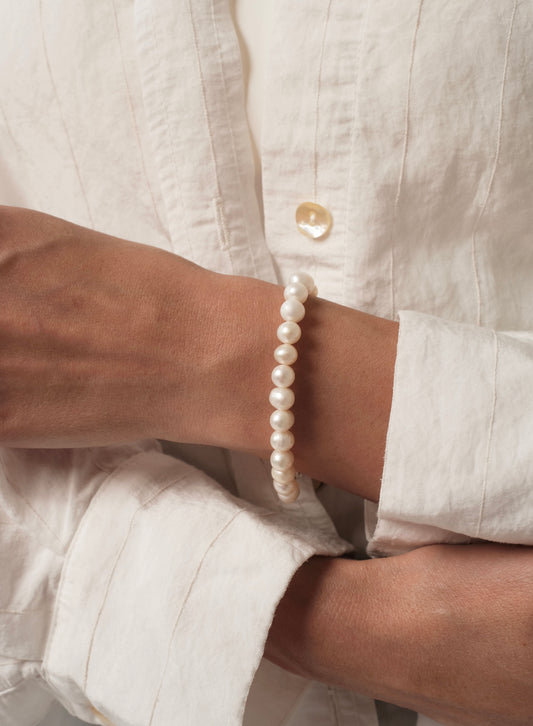 Natūralių perlų apyrankė, 4-5mm