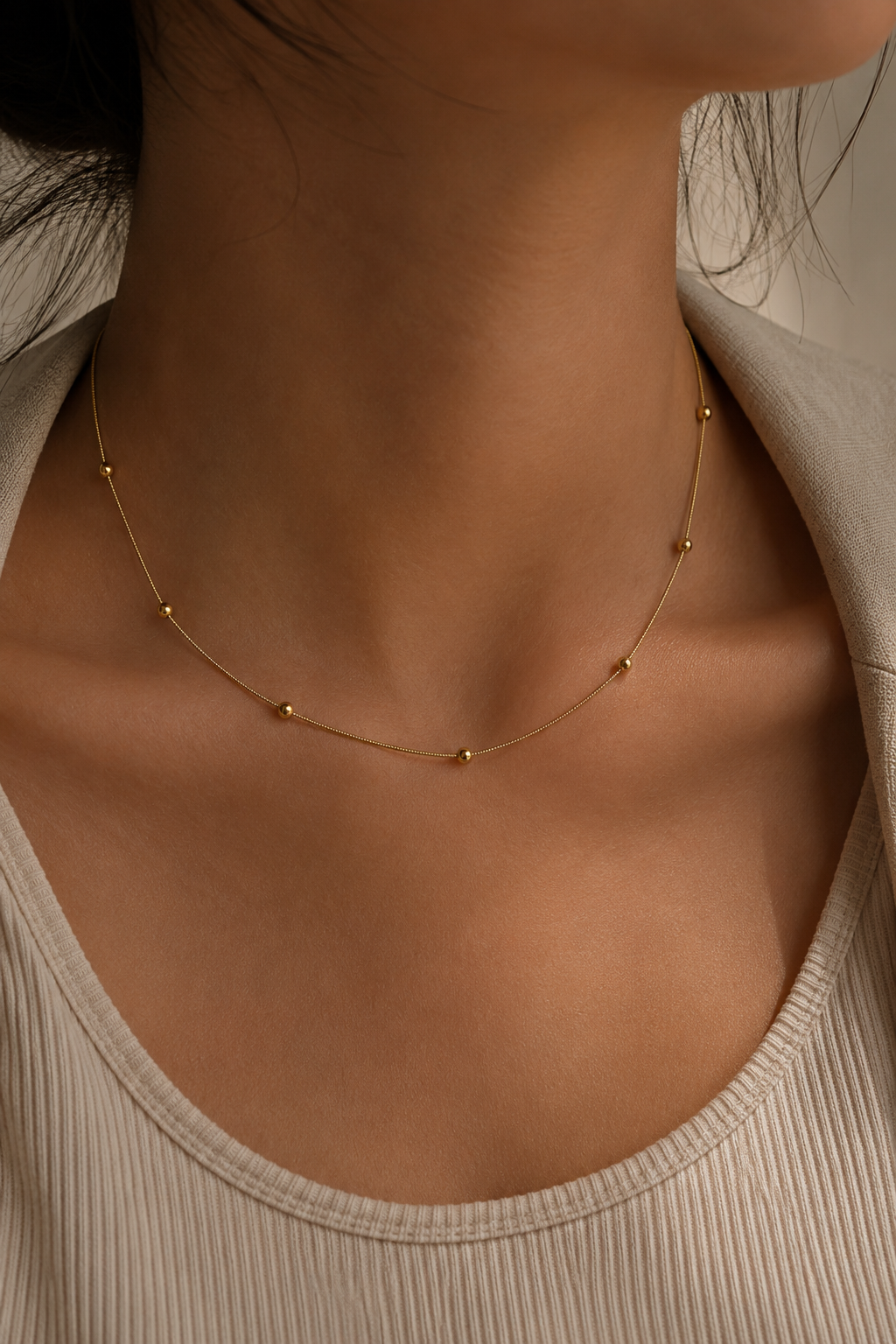 Gold plated necklace "Bubble snake"
