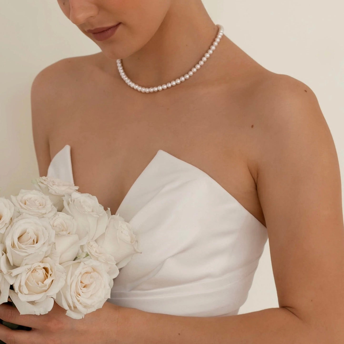 Natural pearl necklace, 6mm