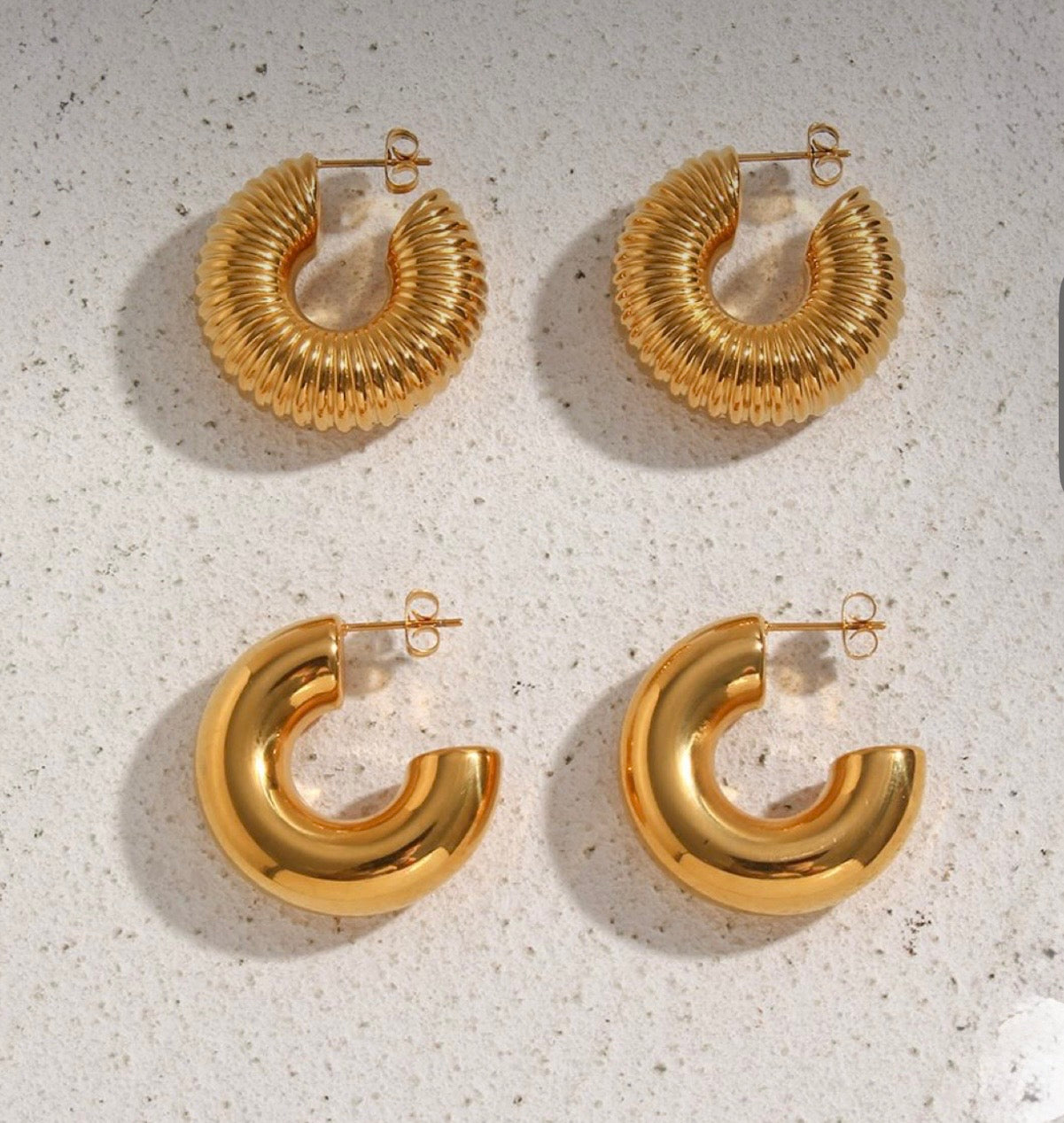 Earrings "Textured hoops"