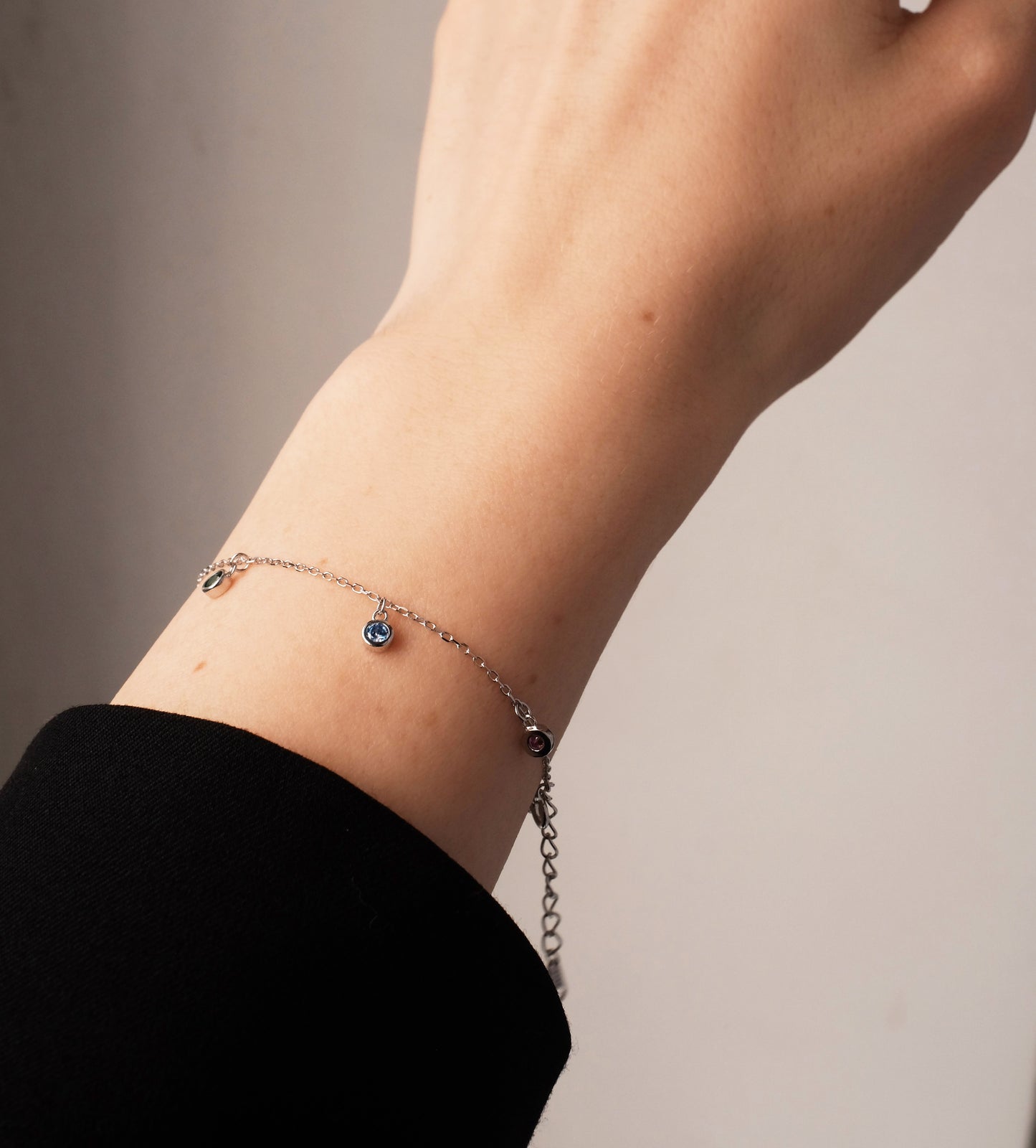 Hõbedane käevõru "Colourful crystals"