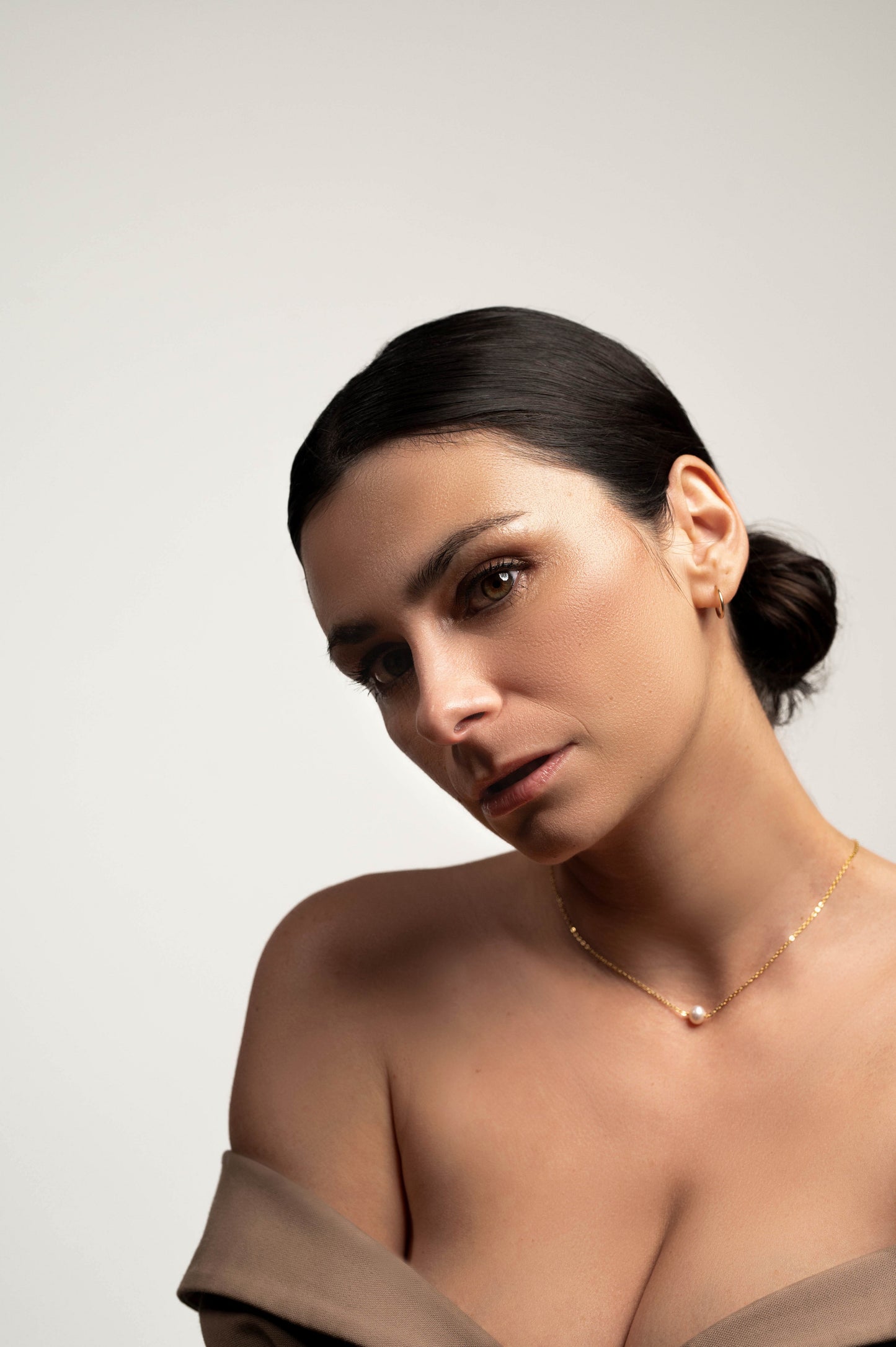 Kullatud kaelakee pärliga, 6mm