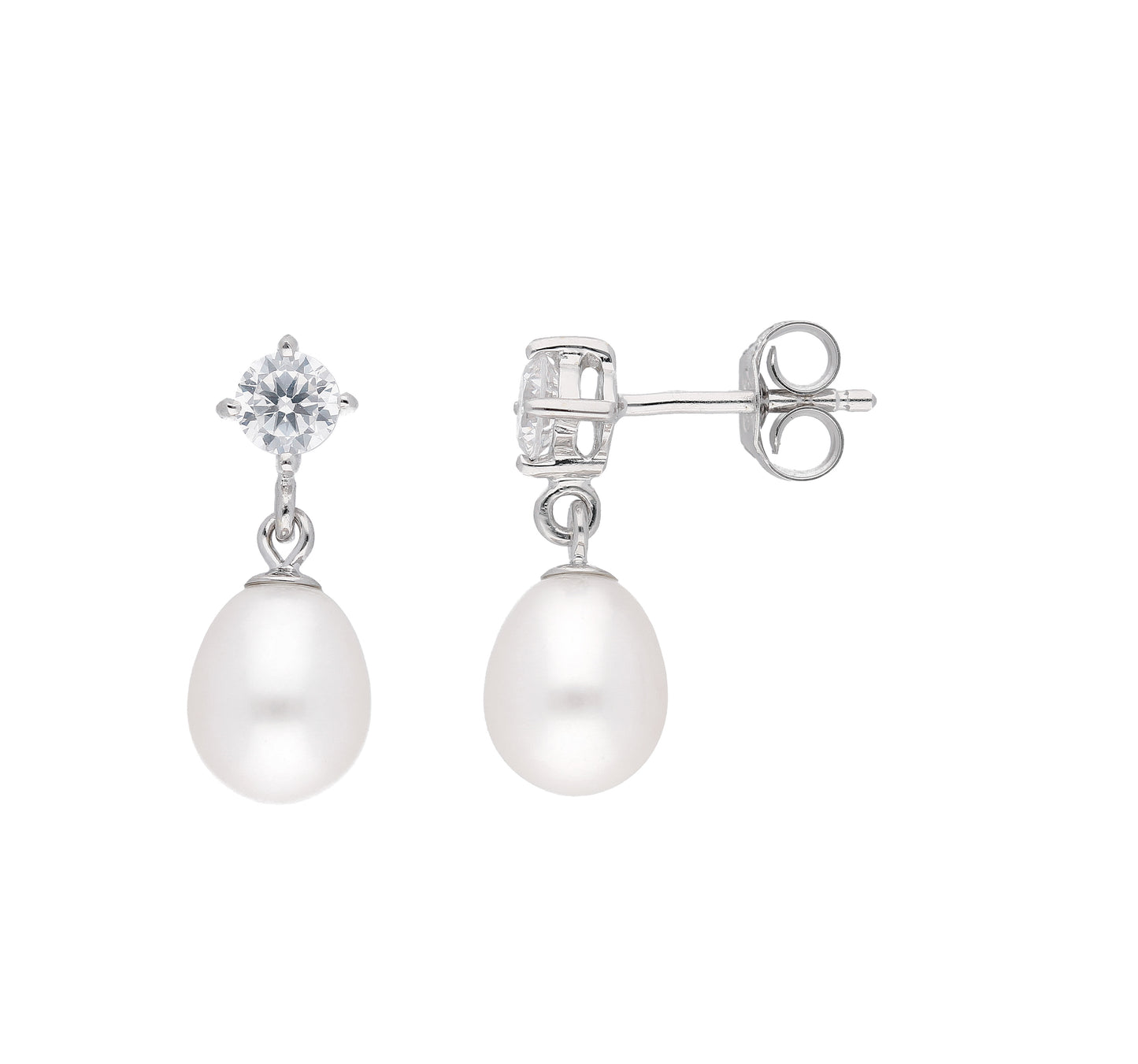 925 sterling silver earrings with natural pearls
