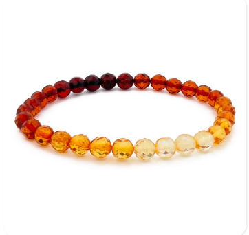 Natural amber bracelet "Dolce faceted"