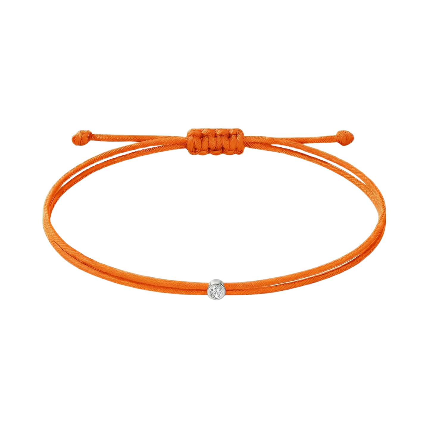 Niit käevõru teemantiga, 0.03ct, Orange/silver