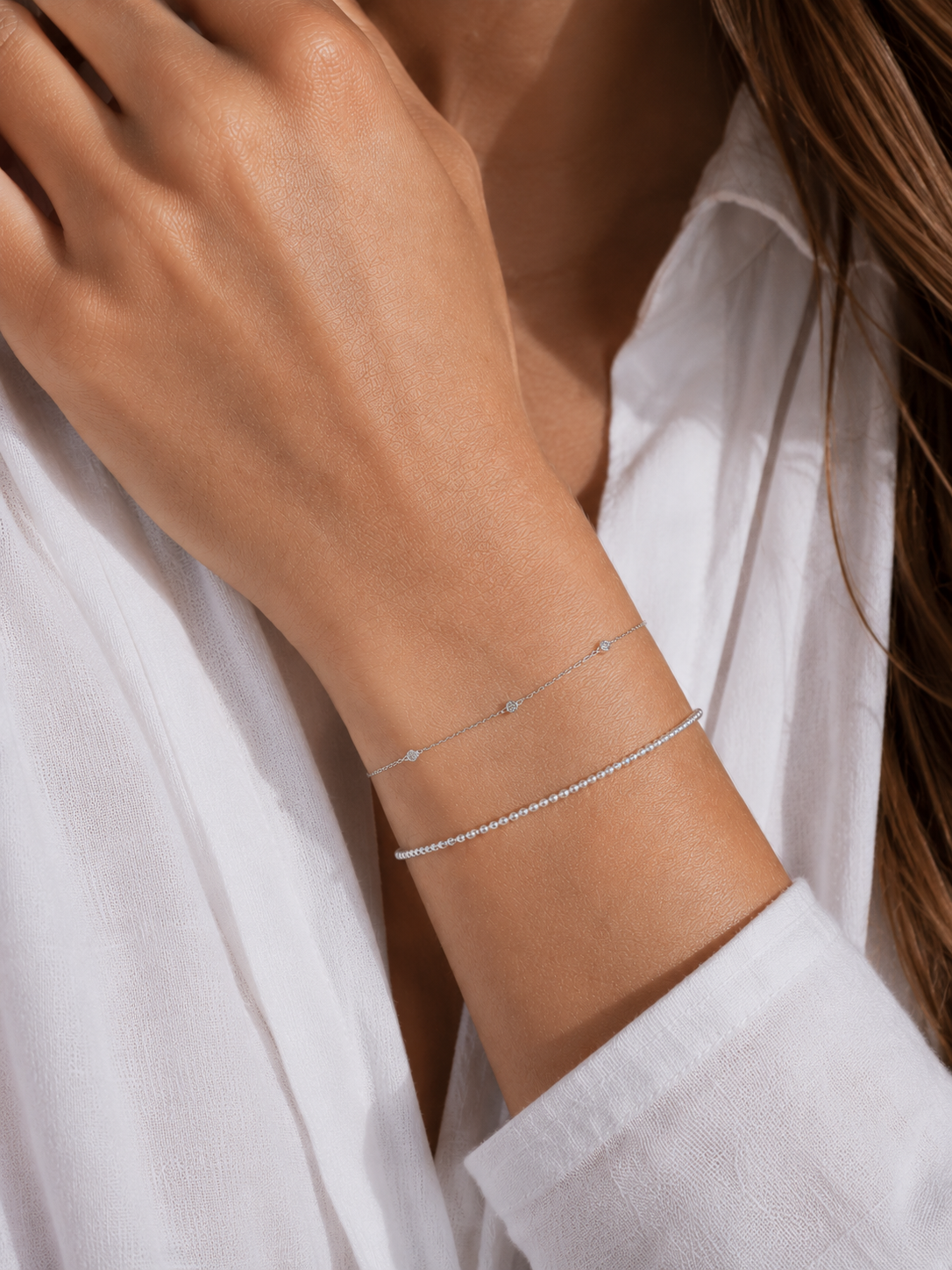 925 Sterling Silver Bracelet with Zircon Stones