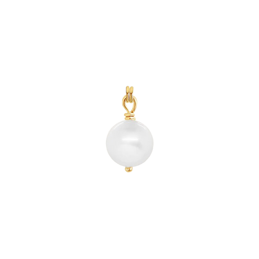 Silver or gold plated pearl pendant, 6 mm pearl