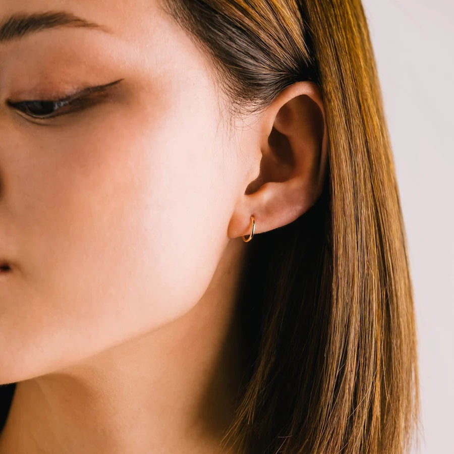 Paauksuoti sidabriniai auskarai "Hoops", 9mm