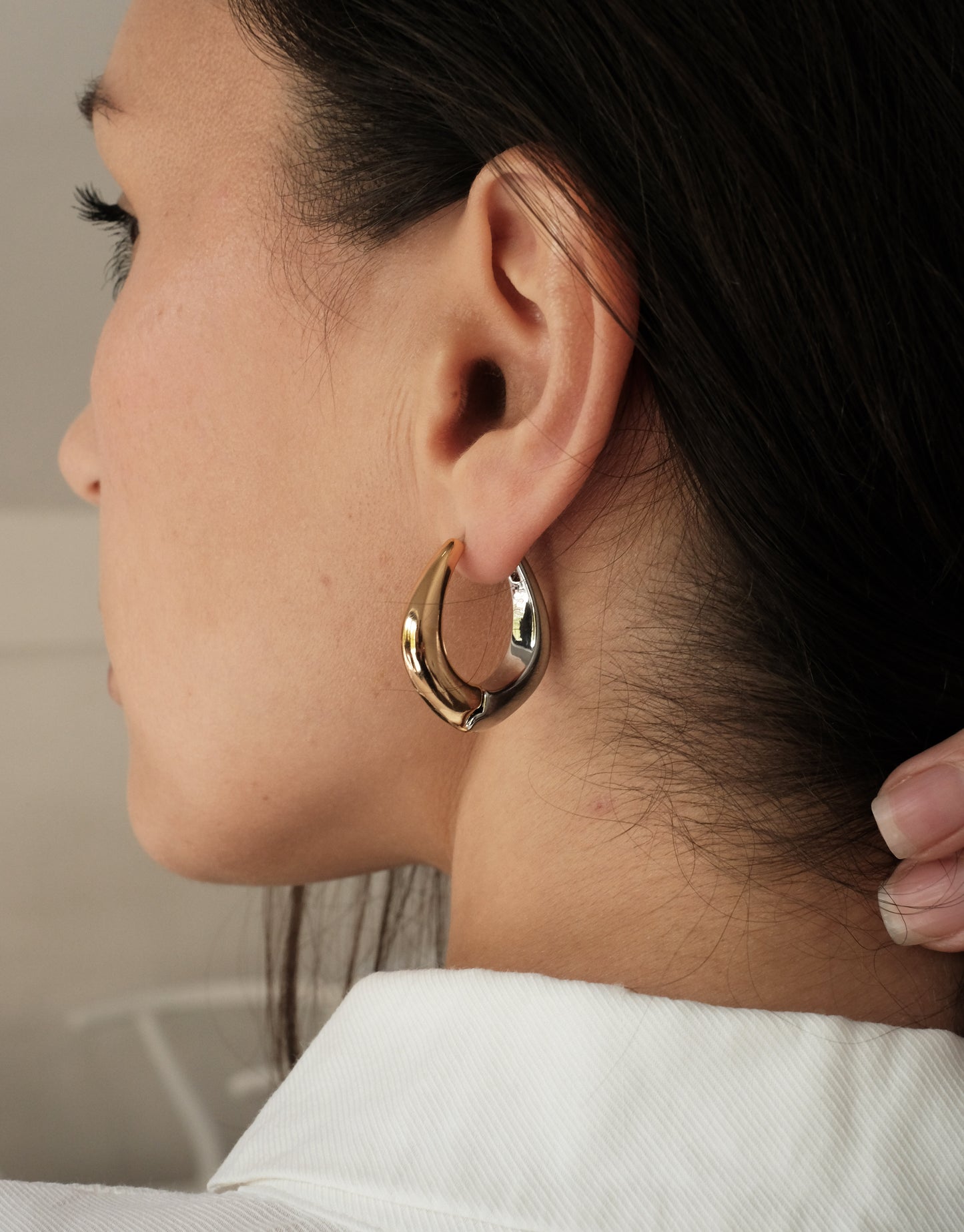 Auskarai "Gold/silver drops 2"