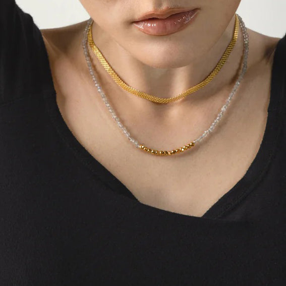 Labradoriit ja hematiit kaelakee