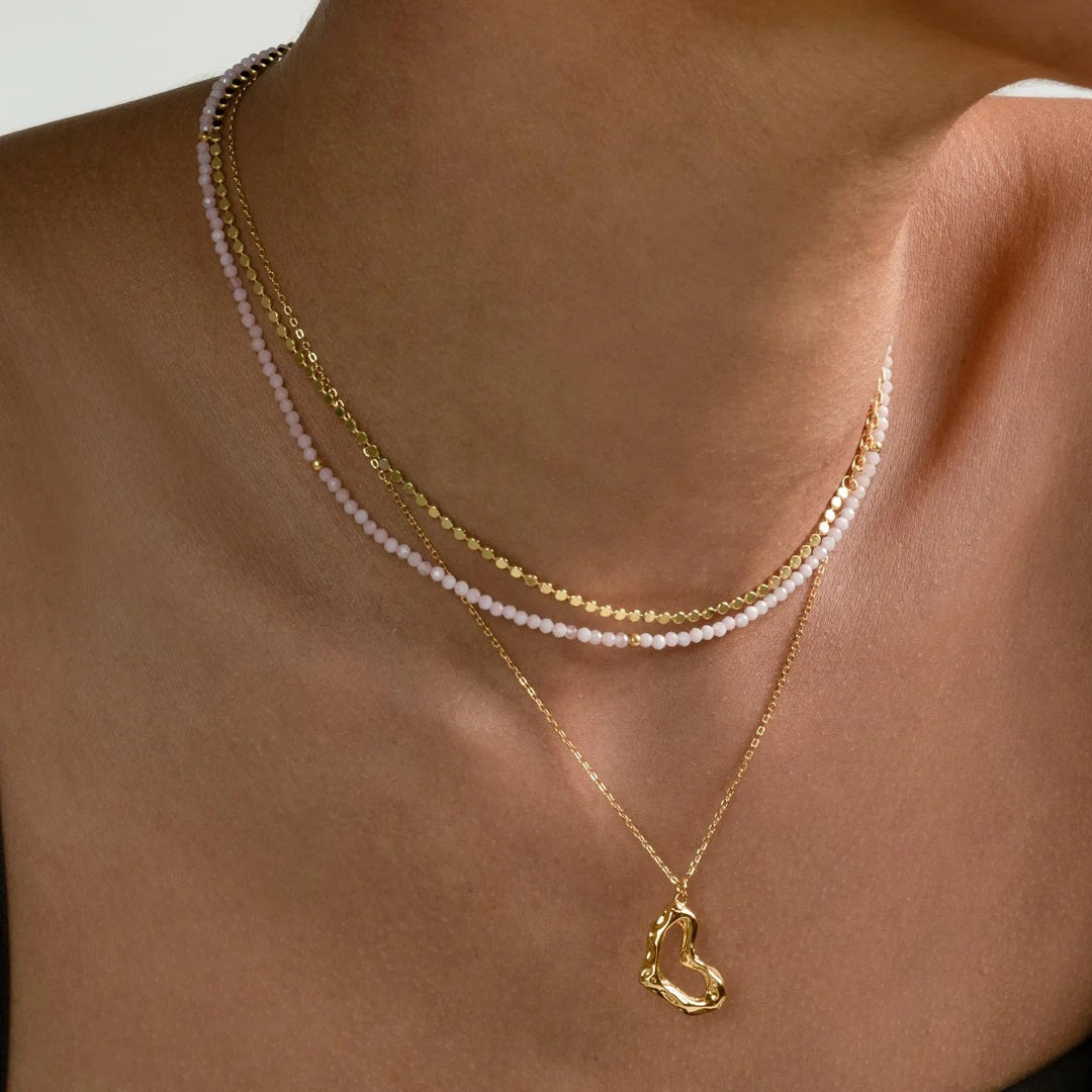 Kaelakee - roosa opaal.