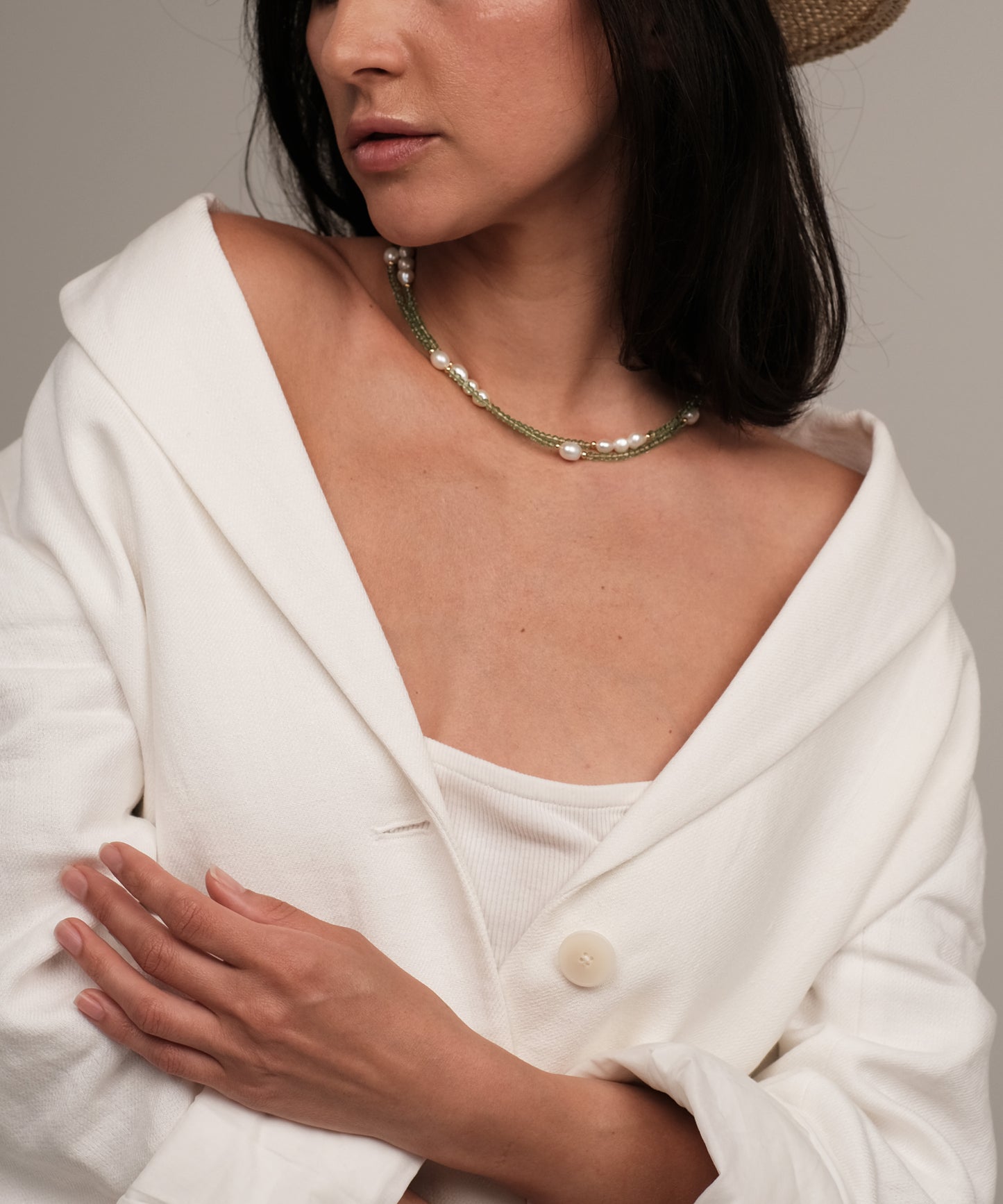 Two-necklace set with crystals