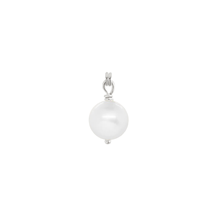 Silver or gold plated pearl pendant, 6 mm pearl