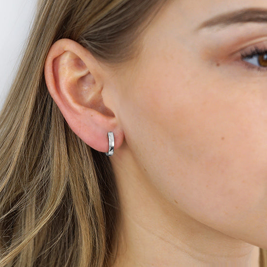 925 sterling silver earrings Hoops 1.2cm