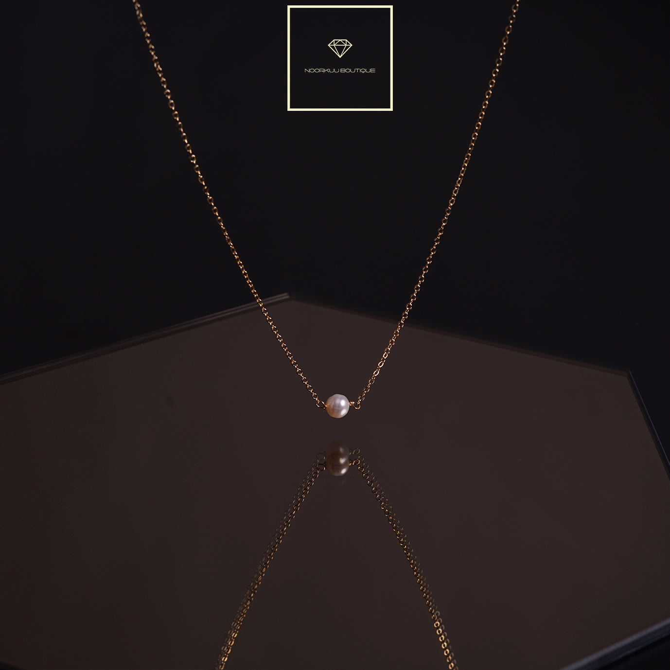 Kullatud kaelakee pärliga, 6mm