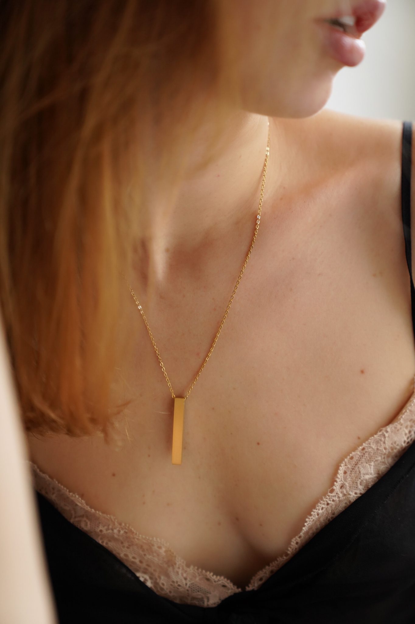 Gold plated pendant with Your engraved text