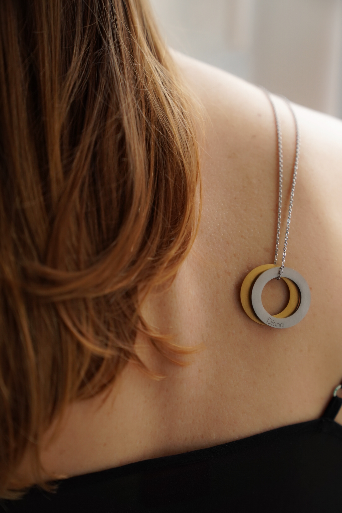 Silver plated pendant with Your engraved text