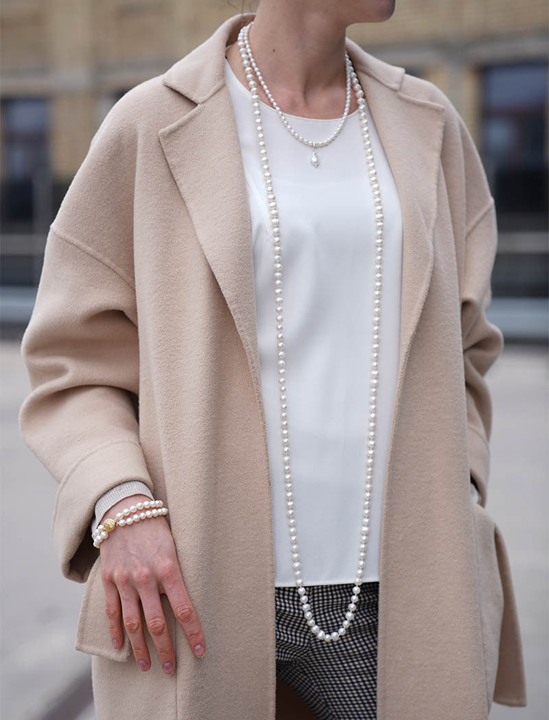 Gara dabisko pērļu kaklarota