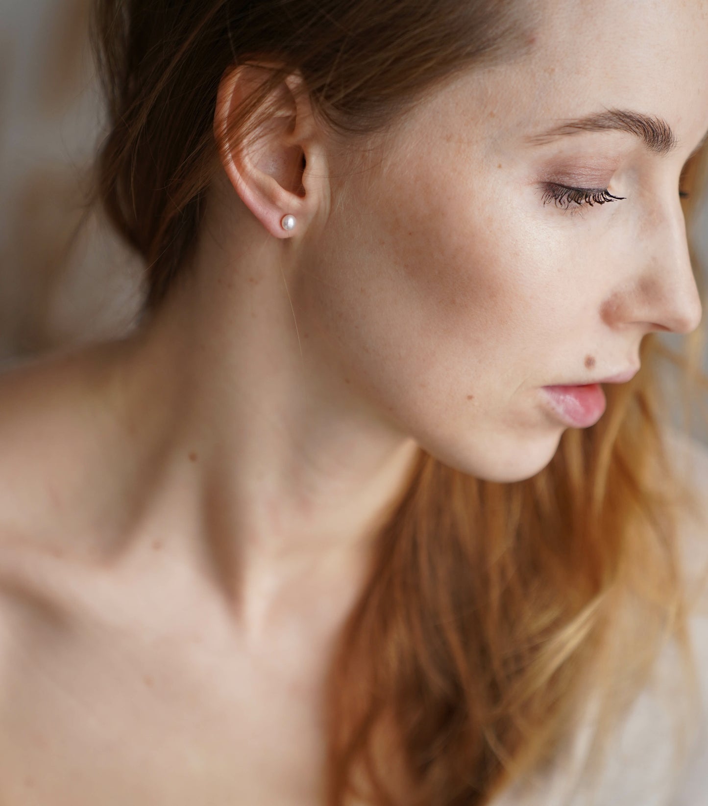 925 sterling silver earrings with natural pearls "5mm"