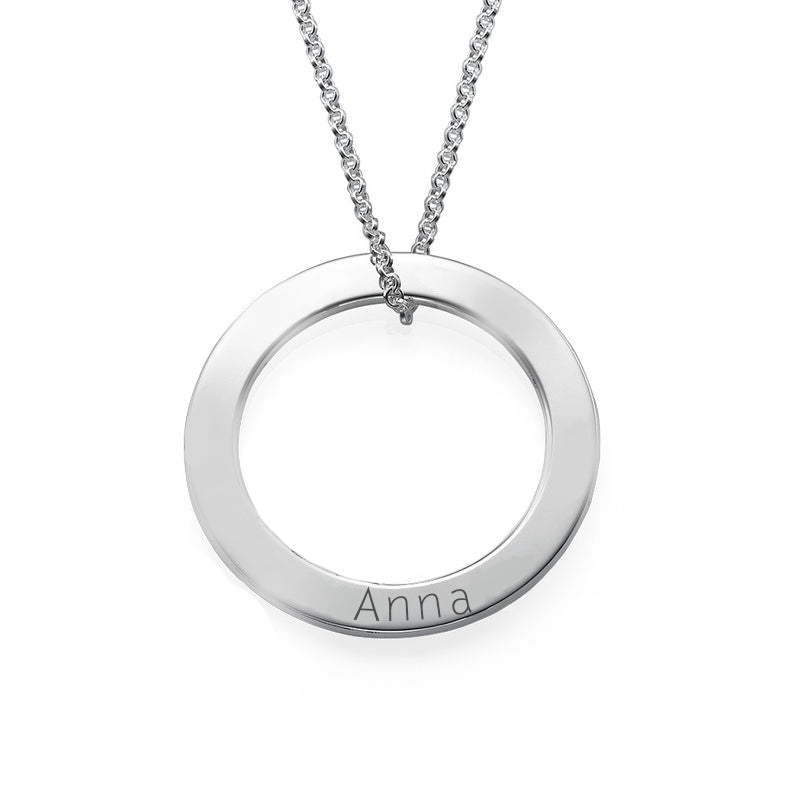 Silver plated pendant with Your engraved text