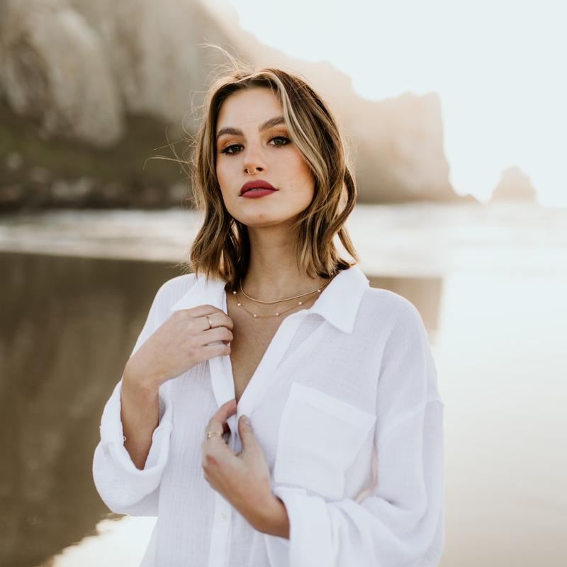 Gold plated necklace with natural pearls "Simona"