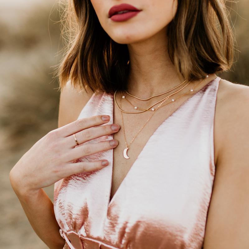 Gold plated necklace with natural pearls "Simona"