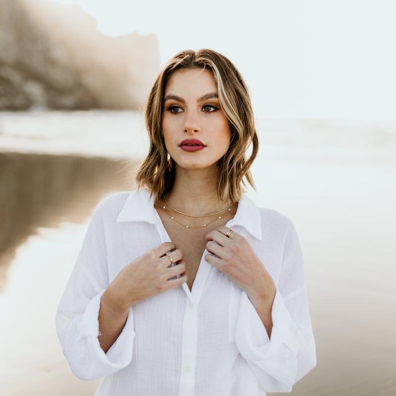 Gold plated necklace with natural pearls "Simona"